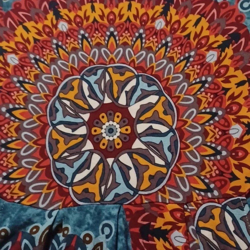 Mandala Print Swing T-Shirt Jersey dress - Picture 4 of 4